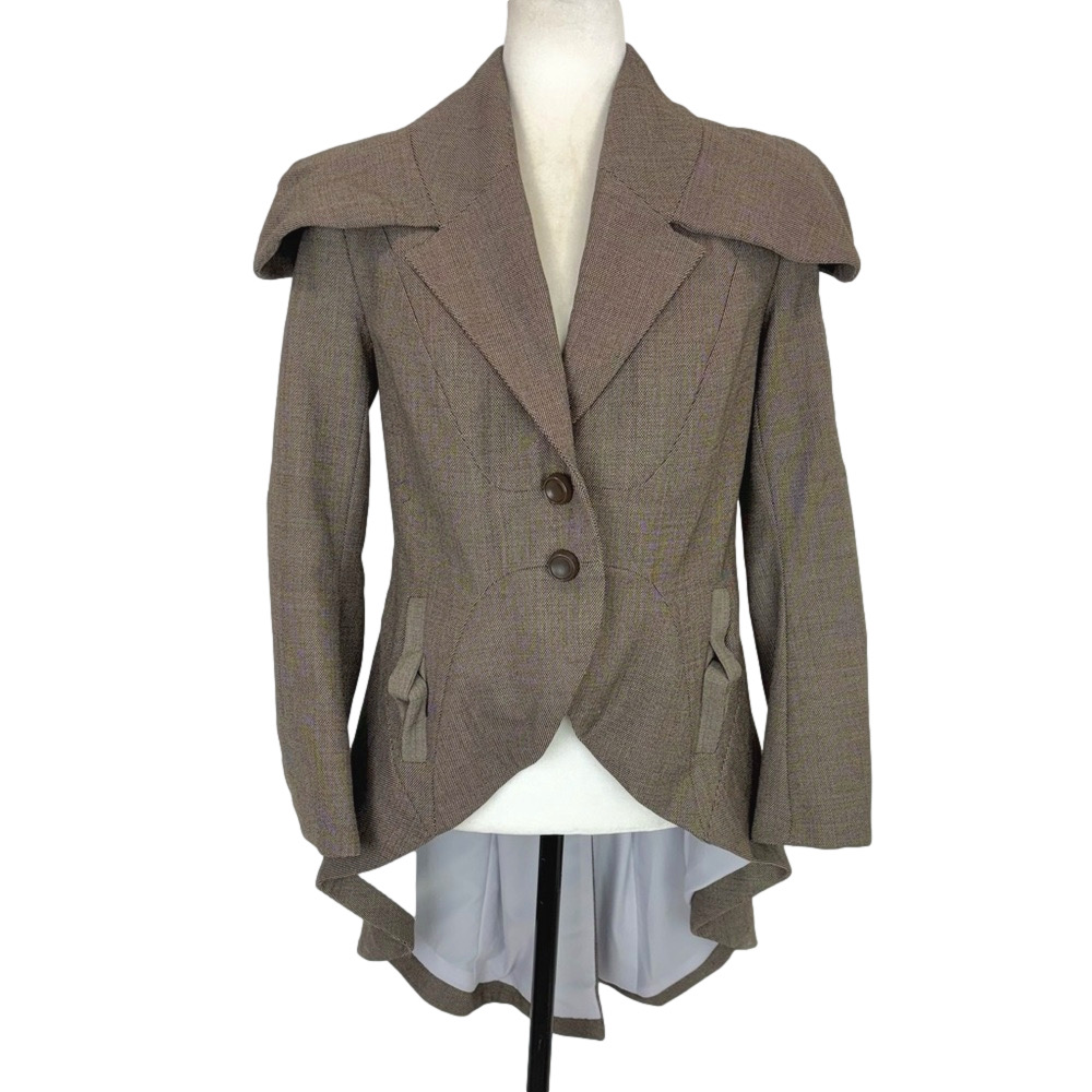 Brown hi-lo steampunk blazer